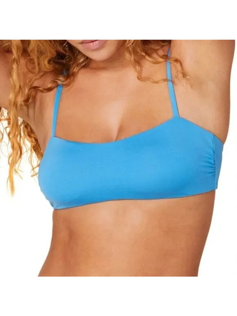 Nwt Andie The Newport Bikini Top Adjustable Straps Removable Cups Xl Azule Blue